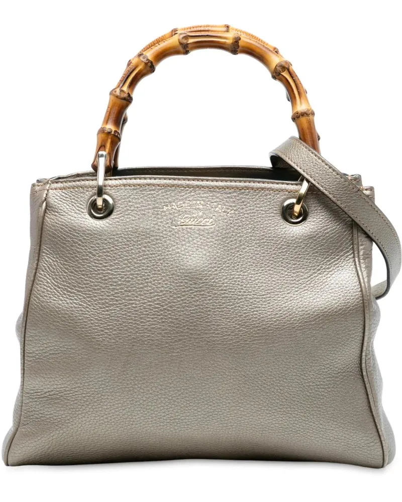 Gucci Hobo Bags Small Calfskin Bamboo Shopper Satchel goldfarben Gold