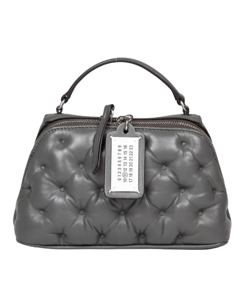 Maison Margiela Crossbody Bags Glam Slam Trapezoid Quilted Leather Handbag, Grey grau Grau