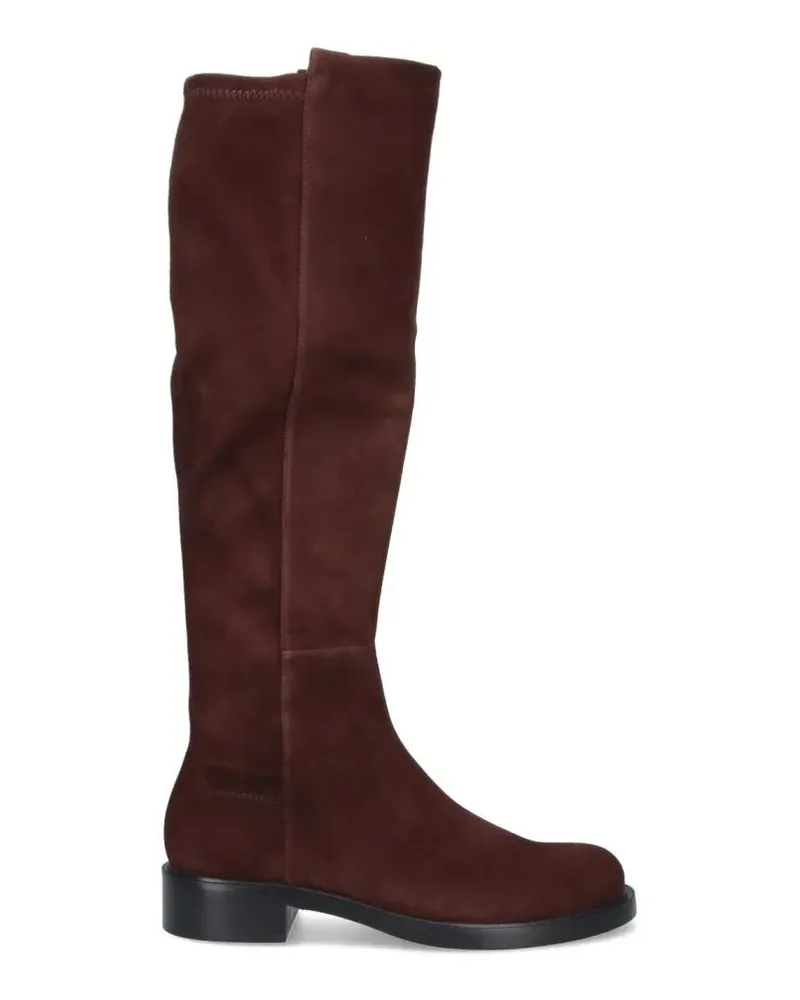 Stuart Weitzman Stiefel Knee-High Brown Suede Boots With Minimalist Design braun Braun