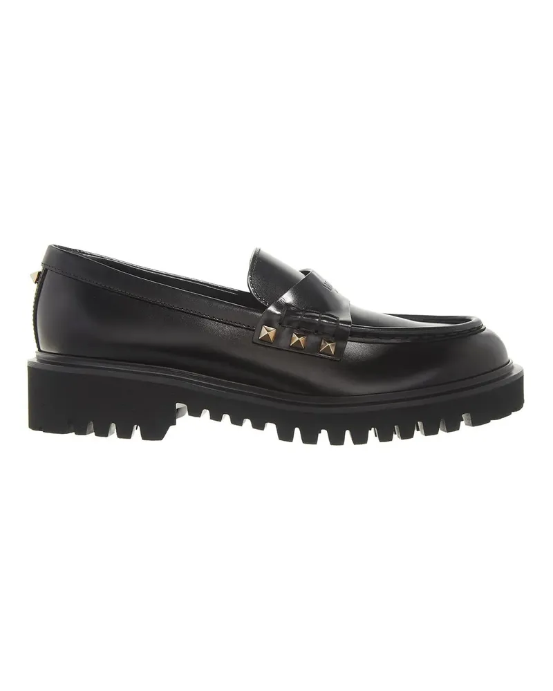 Valentino Garavani Loafer Loafer Rockstud schwarz Schwarz