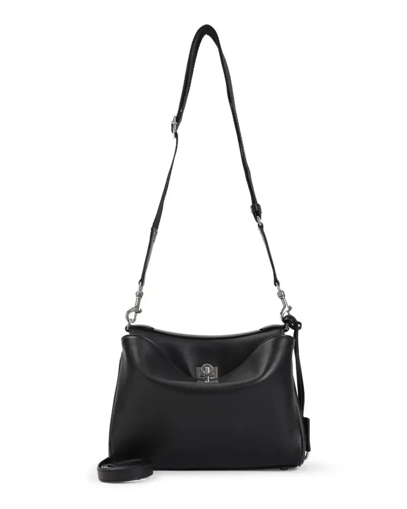 Balenciaga Hobo Bags Structured Shoulder Bag With Flap Closure schwarz Schwarz