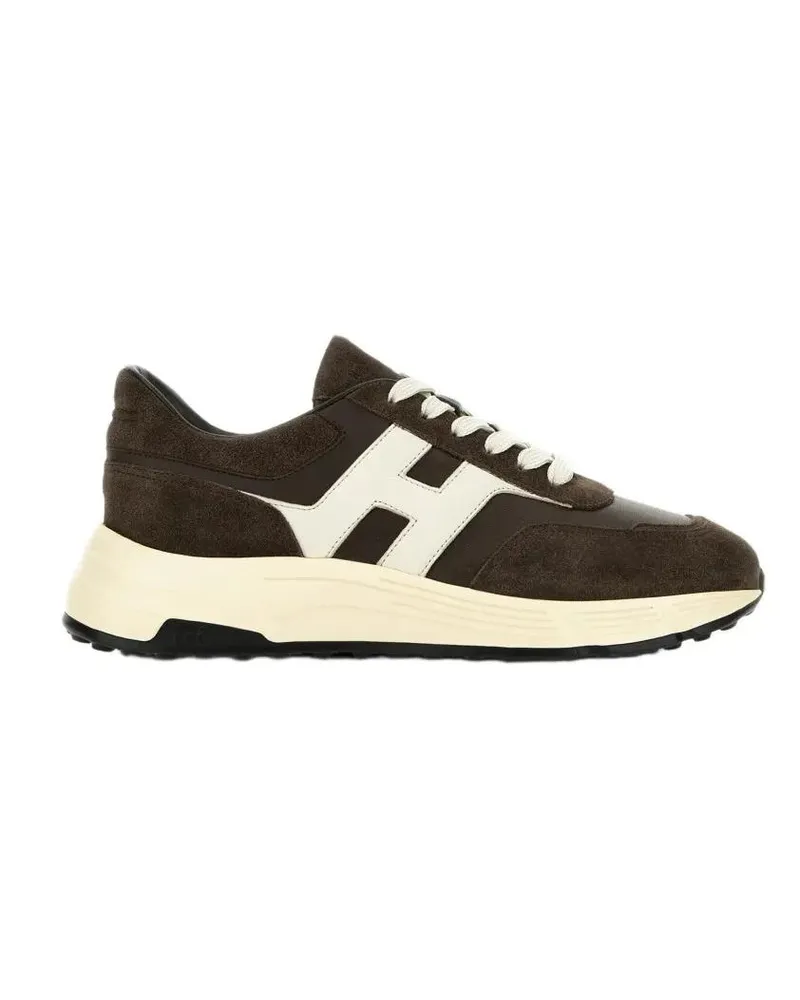 Hogan Low-Top Sneaker Brown Suede Sneakers With Leather Accents schwarz Schwarz