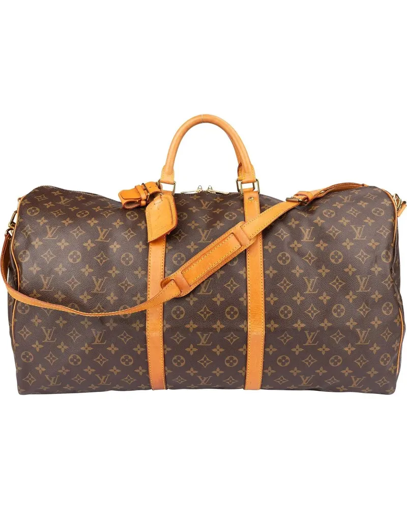 Louis Vuitton Crossbody Bags  Canvas Monogram Keepall 60 Bandoulie braun Braun