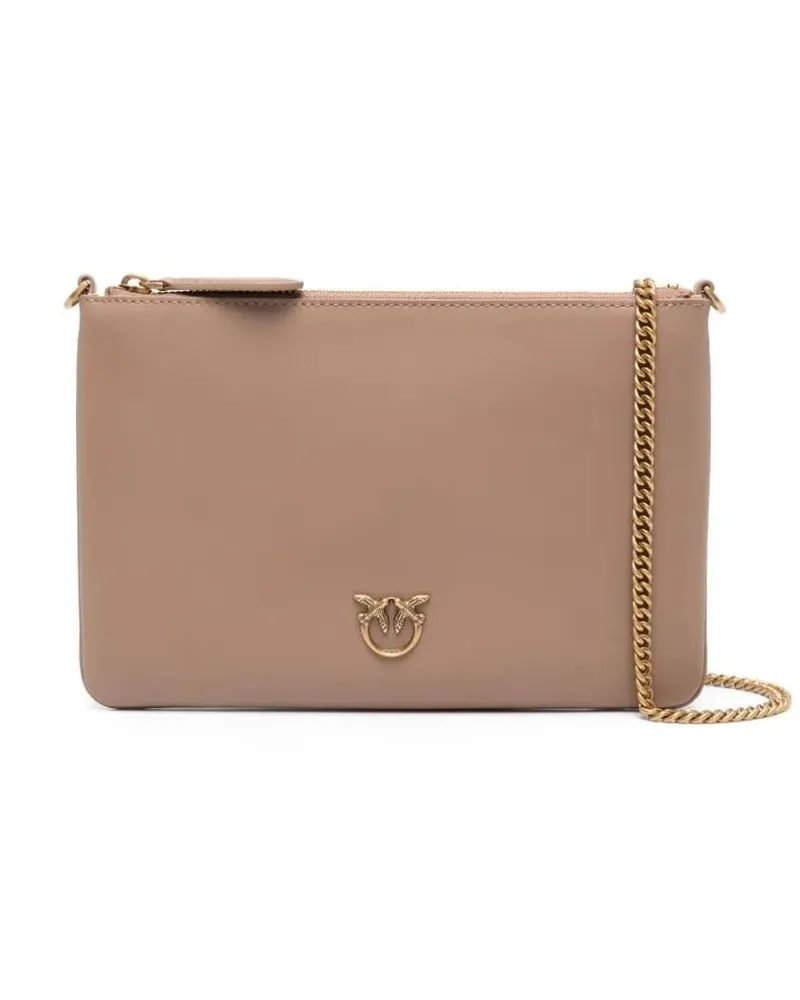 Pinko Crossbody Bags Rectangular Beige Handbag With Gold Chain Strap beige Beige