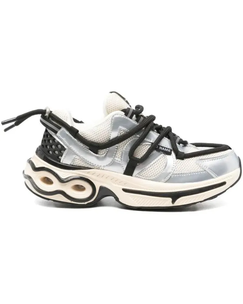No Name Low-Top Sneaker White And Silver Sneakers With Chunky Sole beige Beige