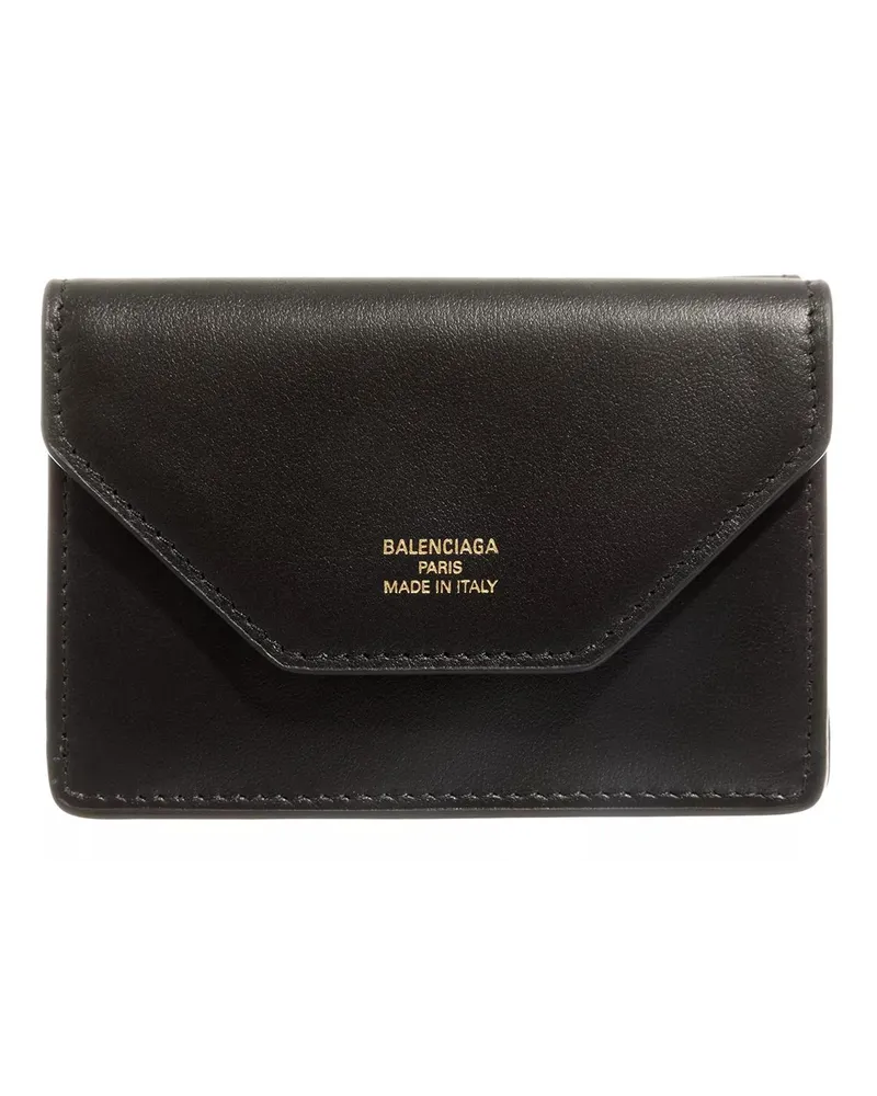 Balenciaga Portemonnaie Street Style Plain Folding Small Wallet Schwarz