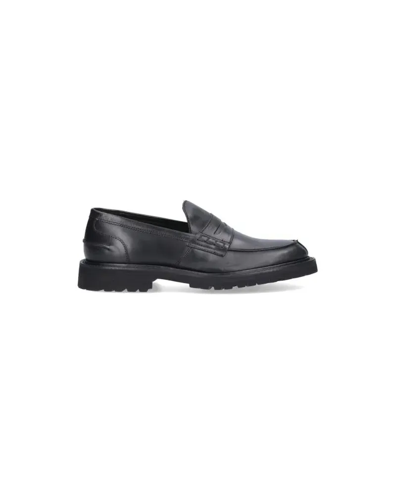 Tricker's Loafer Sleek Leather Penny Loafers With Sturdy Rubber Sol schwarz Schwarz