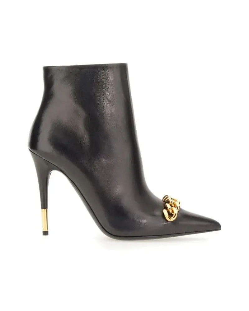 Tom Ford Stiefel Leather Boot schwarz Schwarz