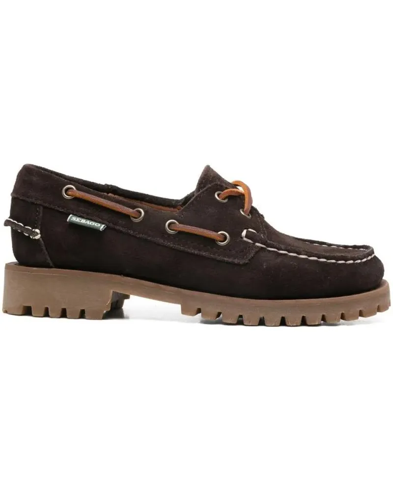 Sebago Platform Moccasin schwarz Schwarz