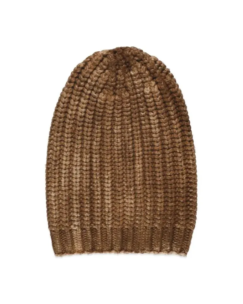 Caliban Caps & Mützen Brown Wool And Cashmere Beanie braun Braun
