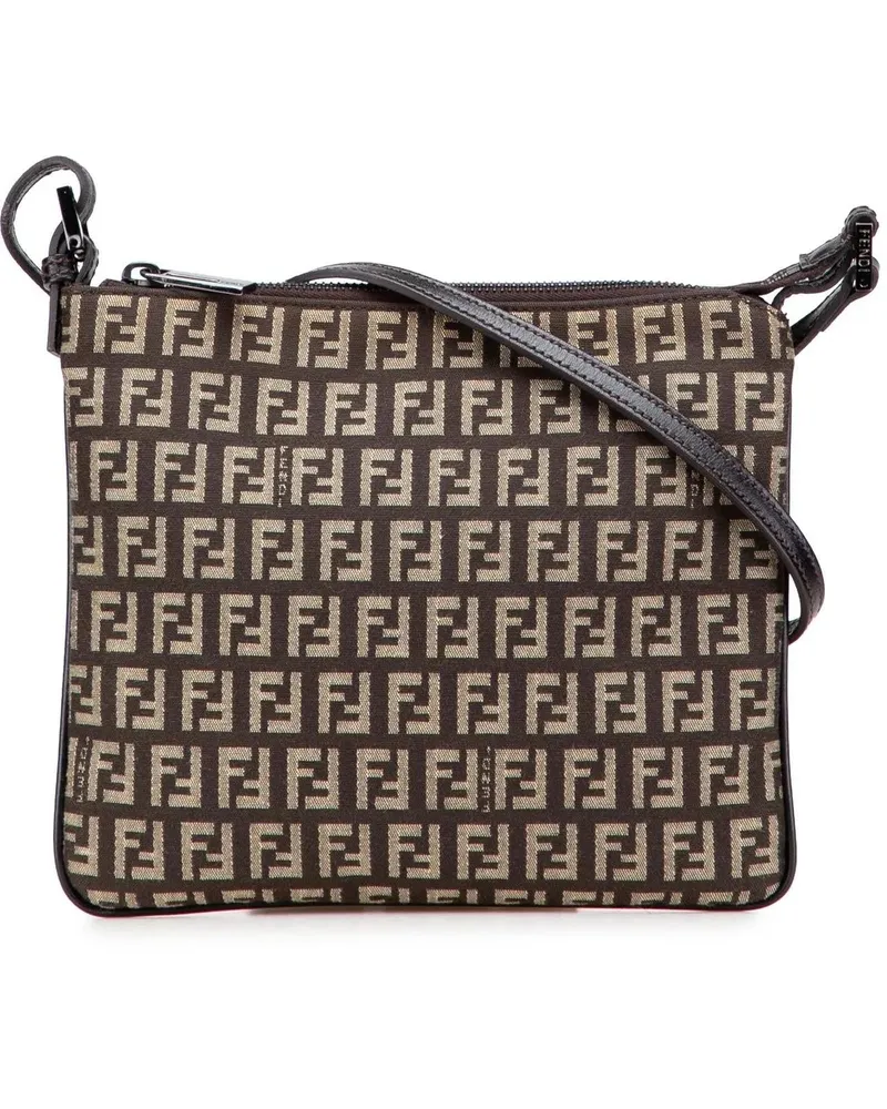 Fendi Hobo Bags Zucchino Canvas Crossbody braun Braun