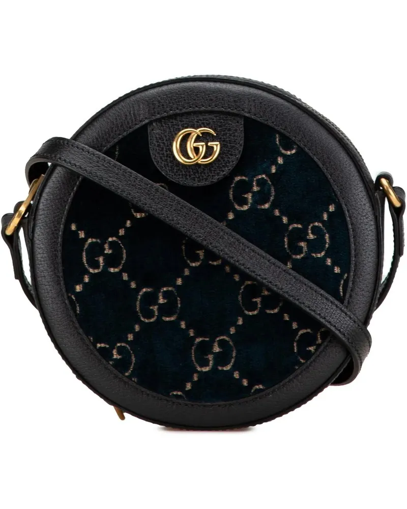 Gucci Hobo Bags 2016-2024 GG Velvet Ophidia Round Crossbody blau Blau