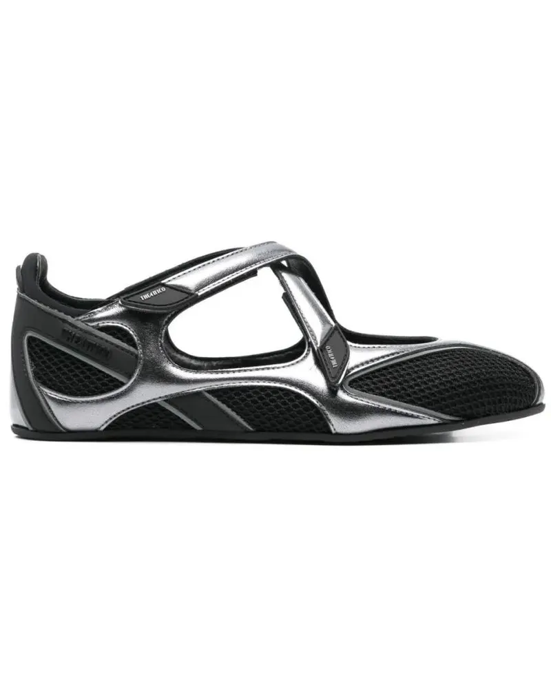 ATTICO Modern Flat Shoes With Cross-Strap Detail schwarz Schwarz