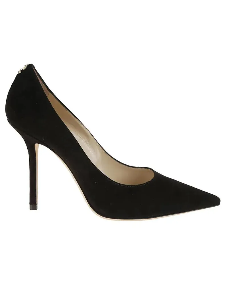 Jimmy Choo Hohe Schuhe Pointed Toe Black Leather Pumps schwarz Schwarz
