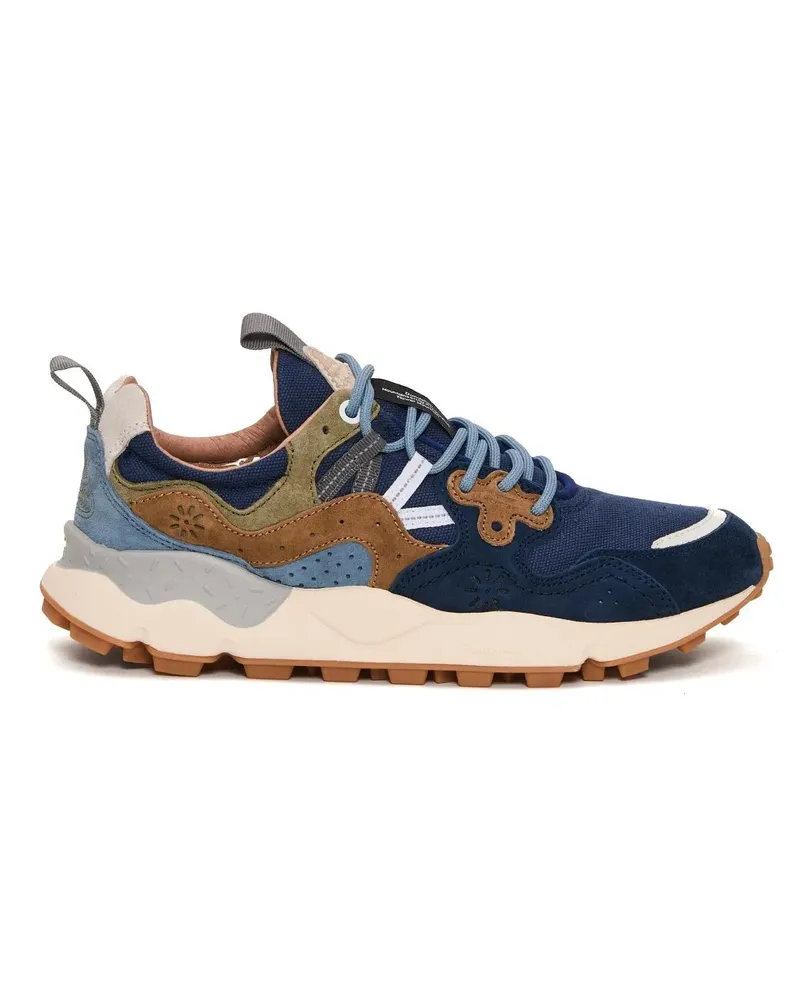 Flower MOUNTAIN Low-Top Sneaker Beige And Blue Ripstop Fabric Sneakers blau Blau