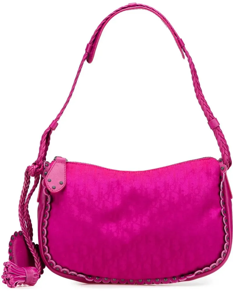 Dior Hobo Bags Diorissimo Trotter Canvas Shoulder Bag rosa Gold