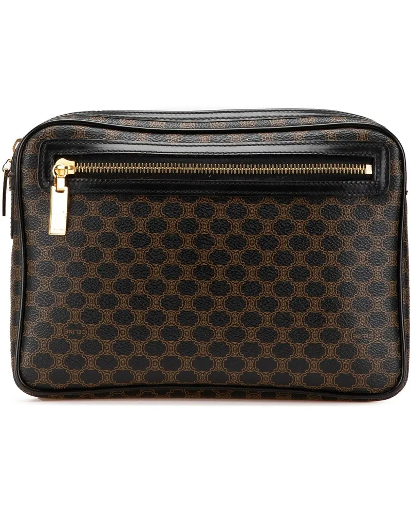 Celine Clutches 2000 Macadam Coated Canvas Clutch schwarz Schwarz