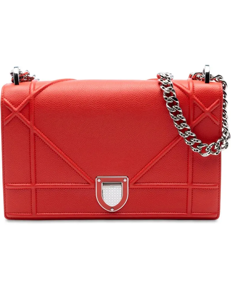 Dior Hobo Bags Medium Grained Calfskin Diorama Flap rot Rot