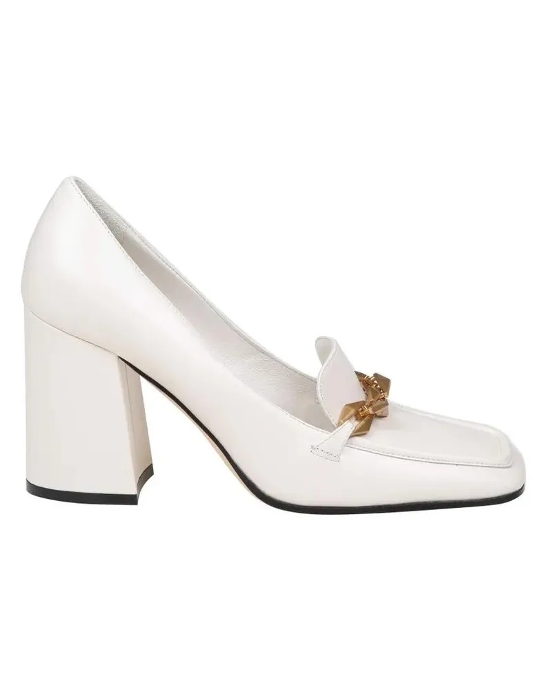 Jimmy Choo Hohe Schuhe Cream White Leather Pump weiß Weiß