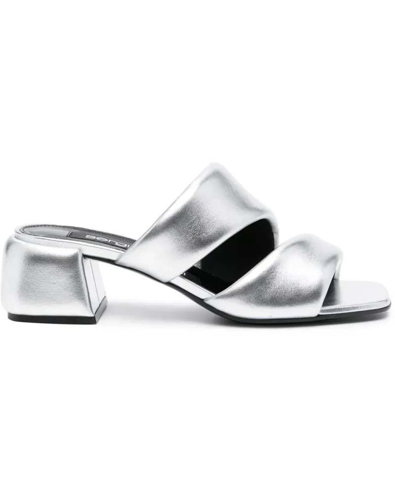 Sergio Rossi Sandalen Sandals Silver silberfarben 