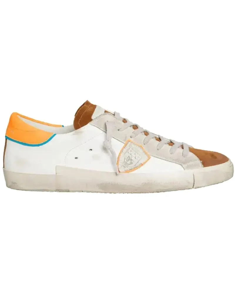 Philippe Model Low-Top Sneaker prsx vintage blanc orange braun Braun