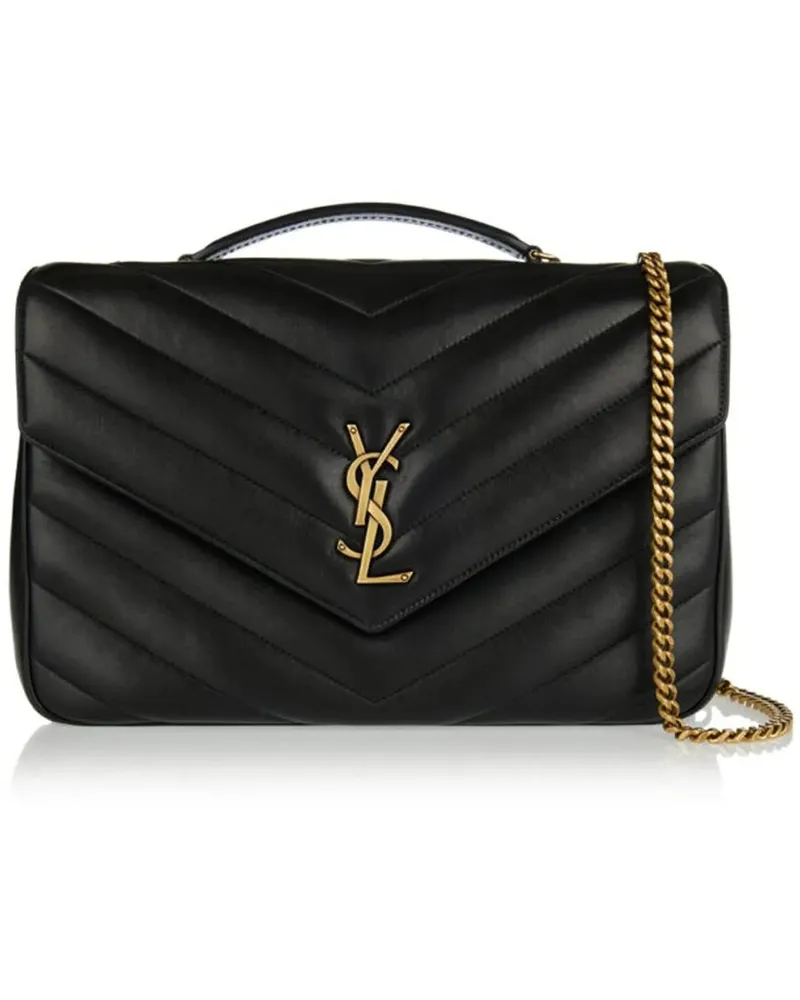 Saint Laurent Crossbody Bags  Loulou Large Leather Shoulder Bag schwarz Schwarz
