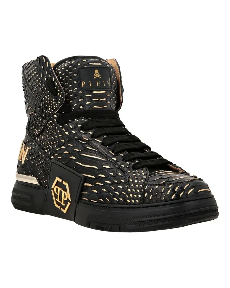 Philipp Plein Low-Top Sneaker Hochwertige Turnschuhe Hexagon schwarz Schwarz