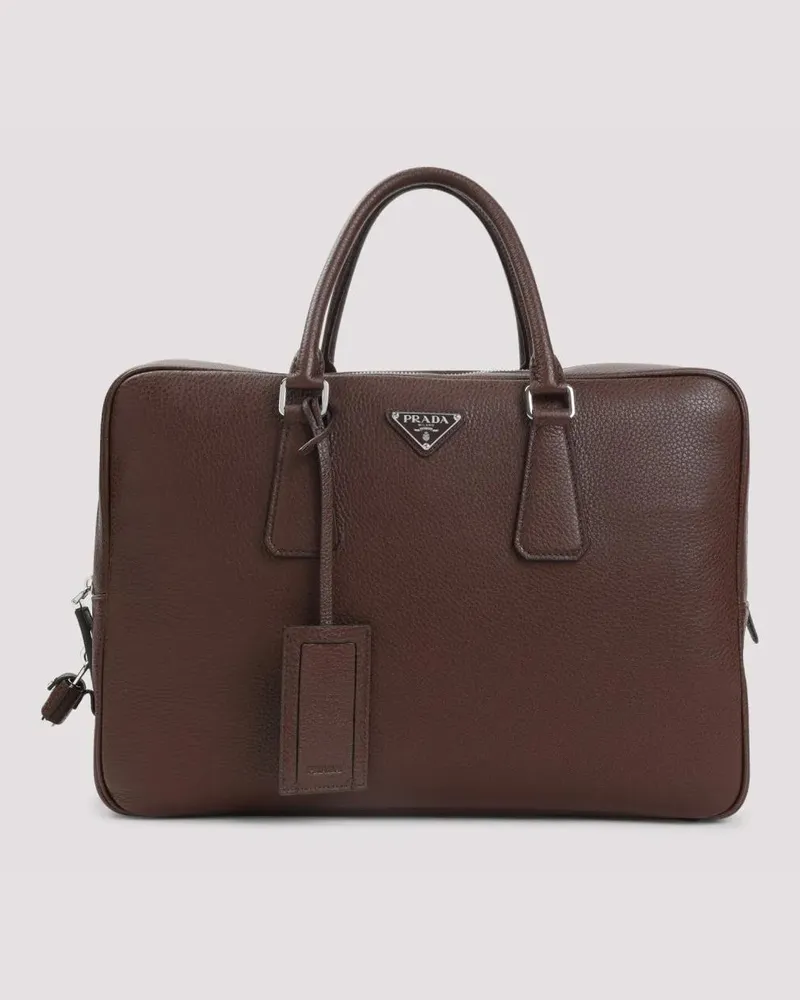 Prada Shopper & Totes Brown Grained Leather Tote Bag braun Braun
