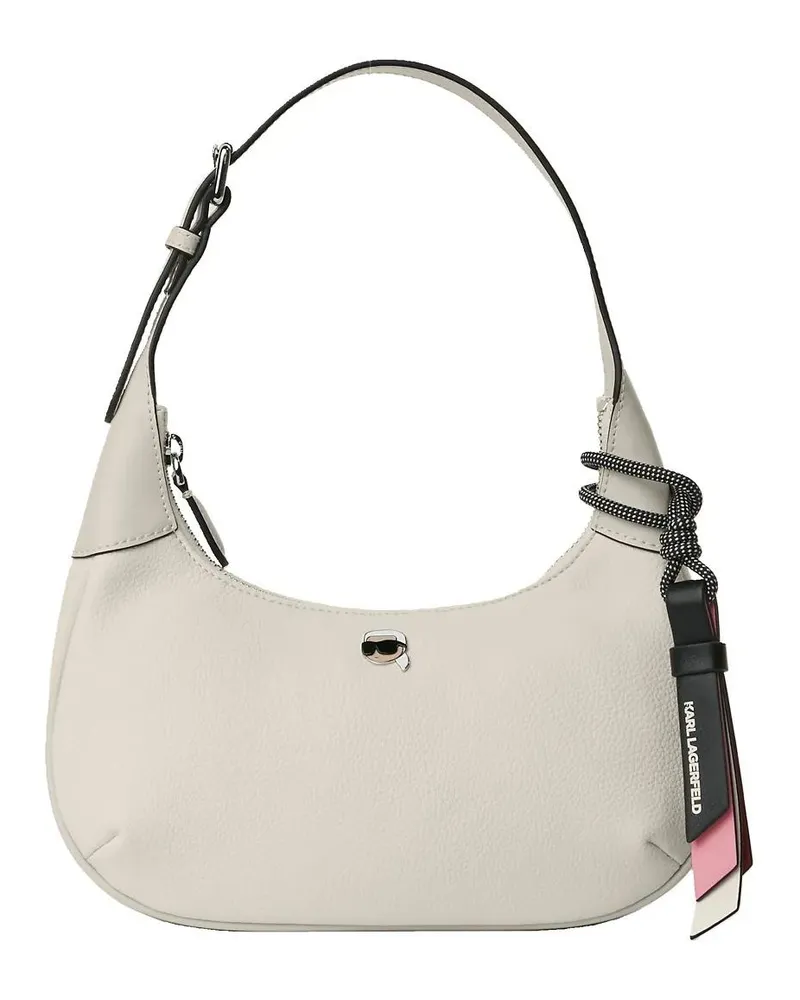 Karl Lagerfeld Hobo Bags IKON GENARBTE SCHULTERTASCHE weiß Weiß