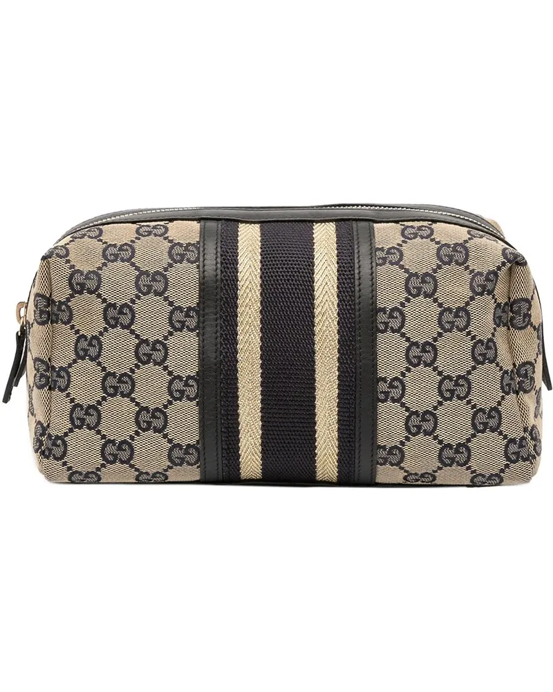 Gucci Kosmetiktaschen GG Canvas Web Pouch braun Braun