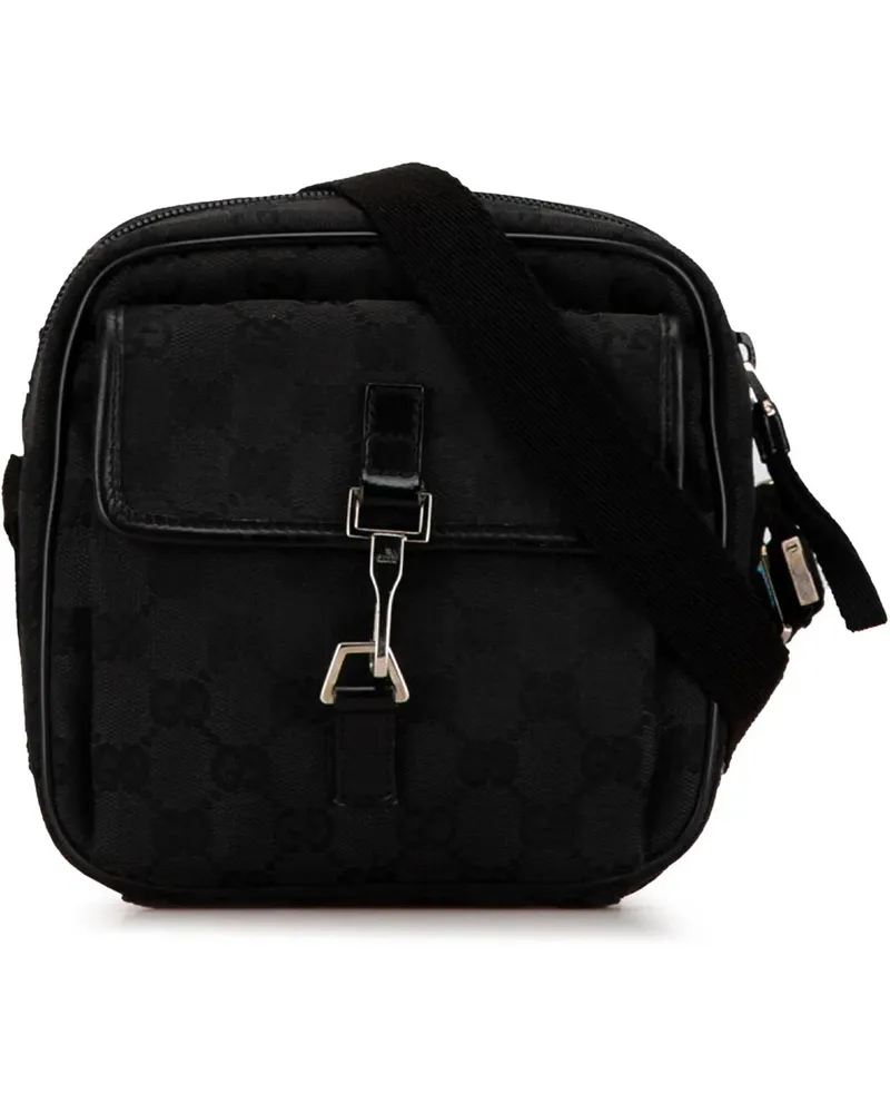 Gucci Hobo Bags GG Canvas Jackie Crossbody schwarz Schwarz