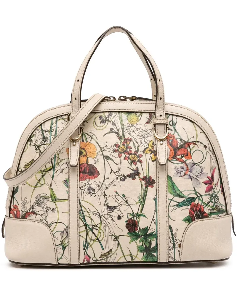 Gucci Hobo Bags Small Leather Flora Nice Dome Satchel weiß Weiß