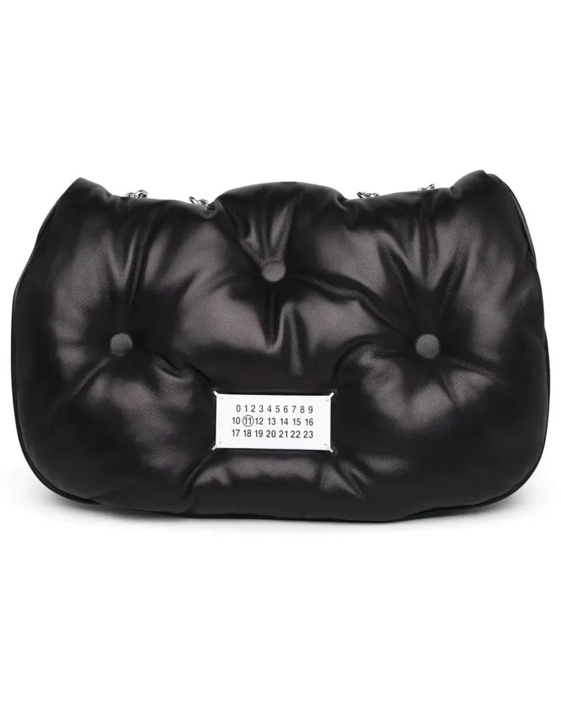 Maison Margiela Shopper Glam Slam' Black Nappa Leather Bag Schwarz