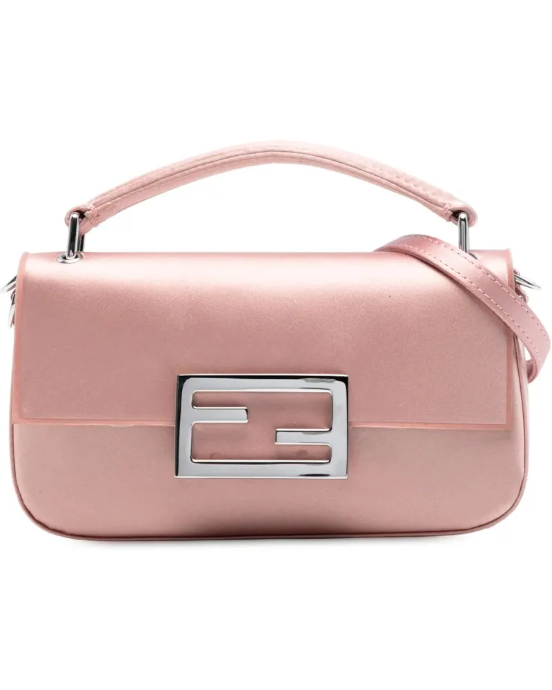 Fendi Hobo Bags Silk Baguette Phone Pouch Satchel rosa Gold