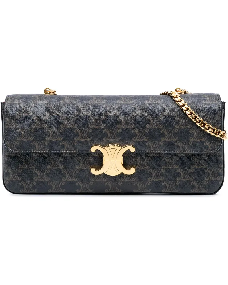 Celine Hobo Bags 2021 Triomphe Coated Canvas Chain Shoulder Bag braun Braun