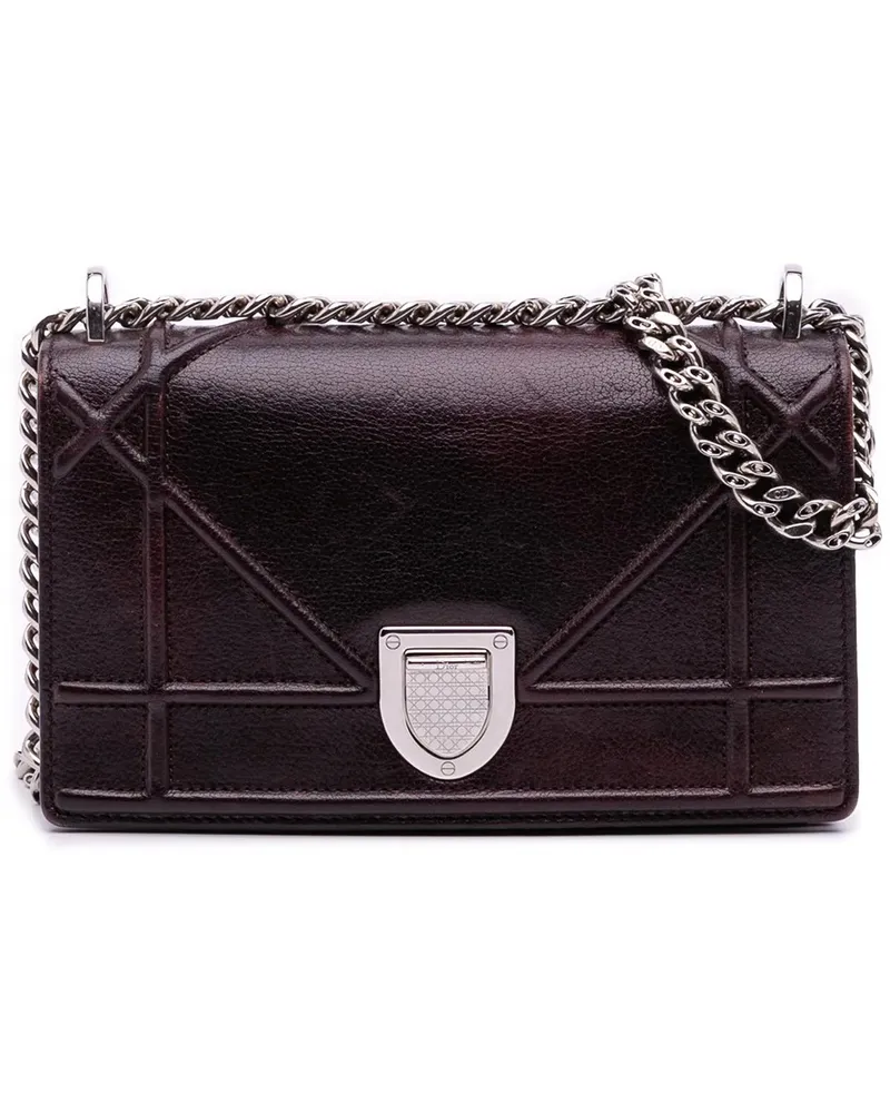 Dior Hobo Bags Mini Grained Calfskin Diorama Flap braun Braun