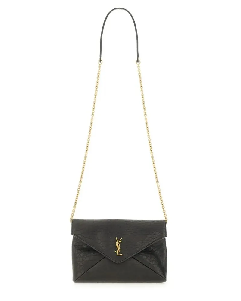 Saint Laurent Clutches Clutch Bag With Chain Cassandras schwarz Schwarz