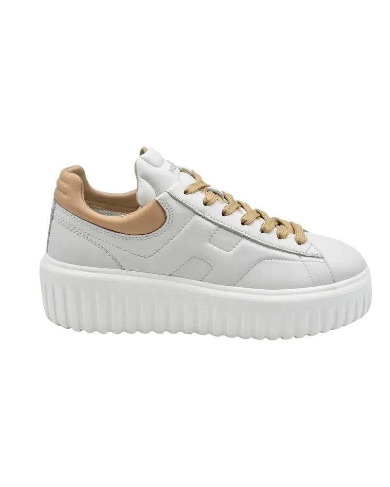 Hogan Low-Top Sneaker Ivory Sneakers With Platform Sole And Rounded Toe beige Beige