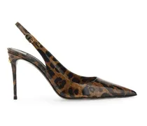 Hohe Schuhe Leather Sling Back bunt