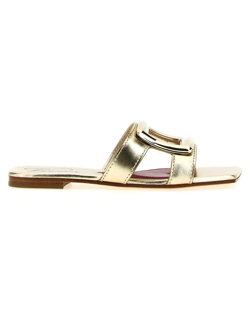 Roger Vivier Slipper & Pantoletten 'New Metal Buckle' Mules rot Rot