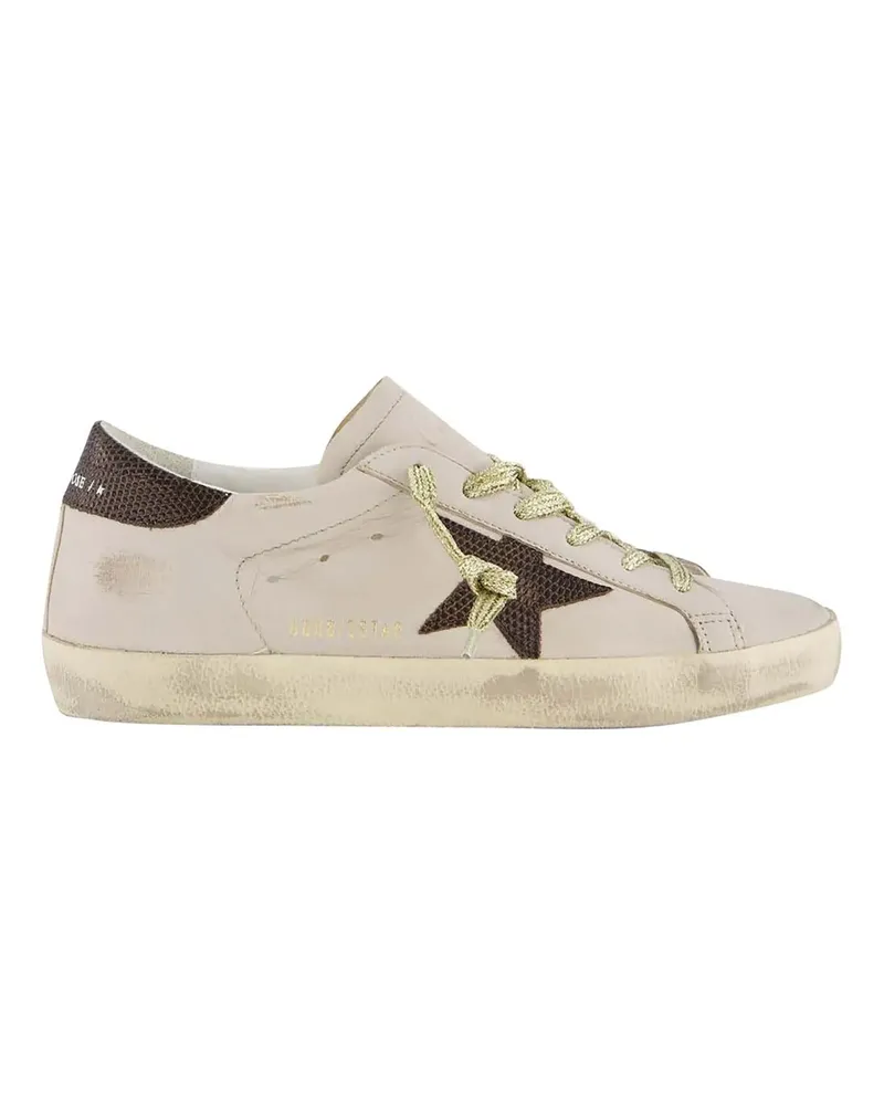 Golden Goose Low-Top Sneaker Star-Embellished Grey Leather Sneakers weiß Weiß