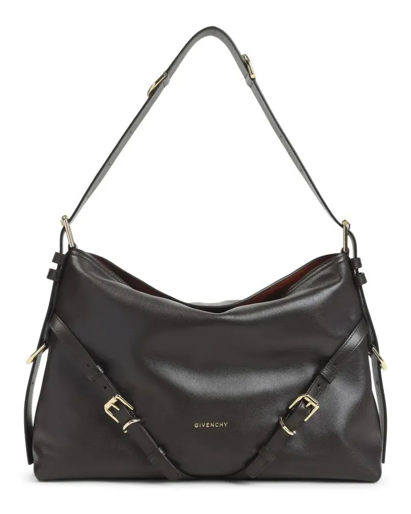 Givenchy Hobo Bags Brown Leather Handbag With Adjustable Straps schwarz Schwarz