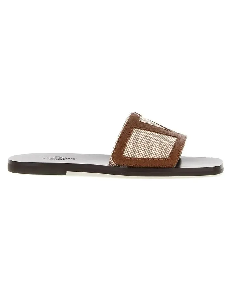 Valentino Garavani Sandalen Vlogo Signature' Slides braun Braun