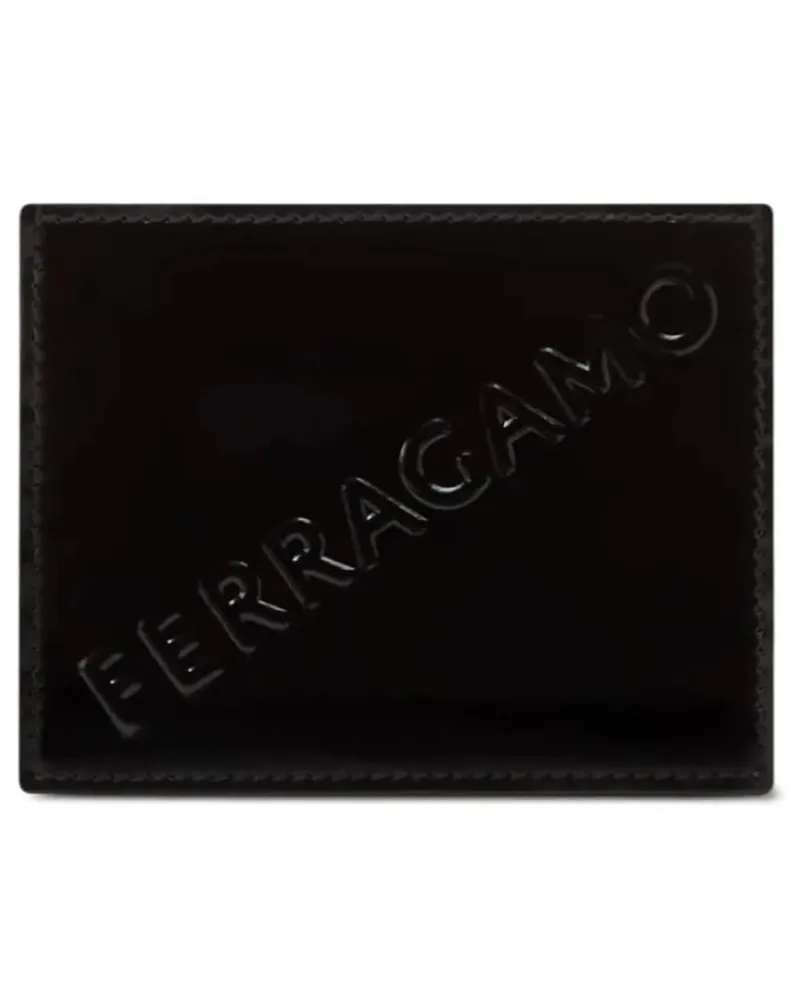 Ferragamo Portemonnaie Diagonal Logo Credit Card Case schwarz Schwarz