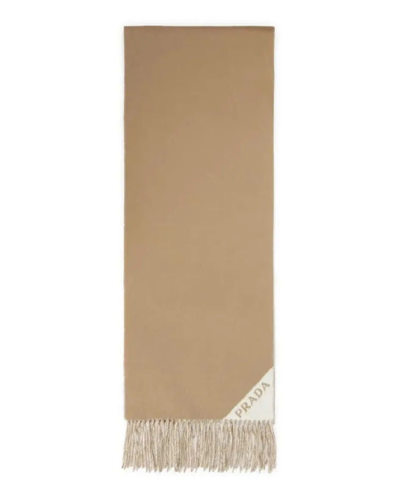 Prada Tücher & Schals Reversible Cashmere Scarf With Fringed Edges pink Rosa