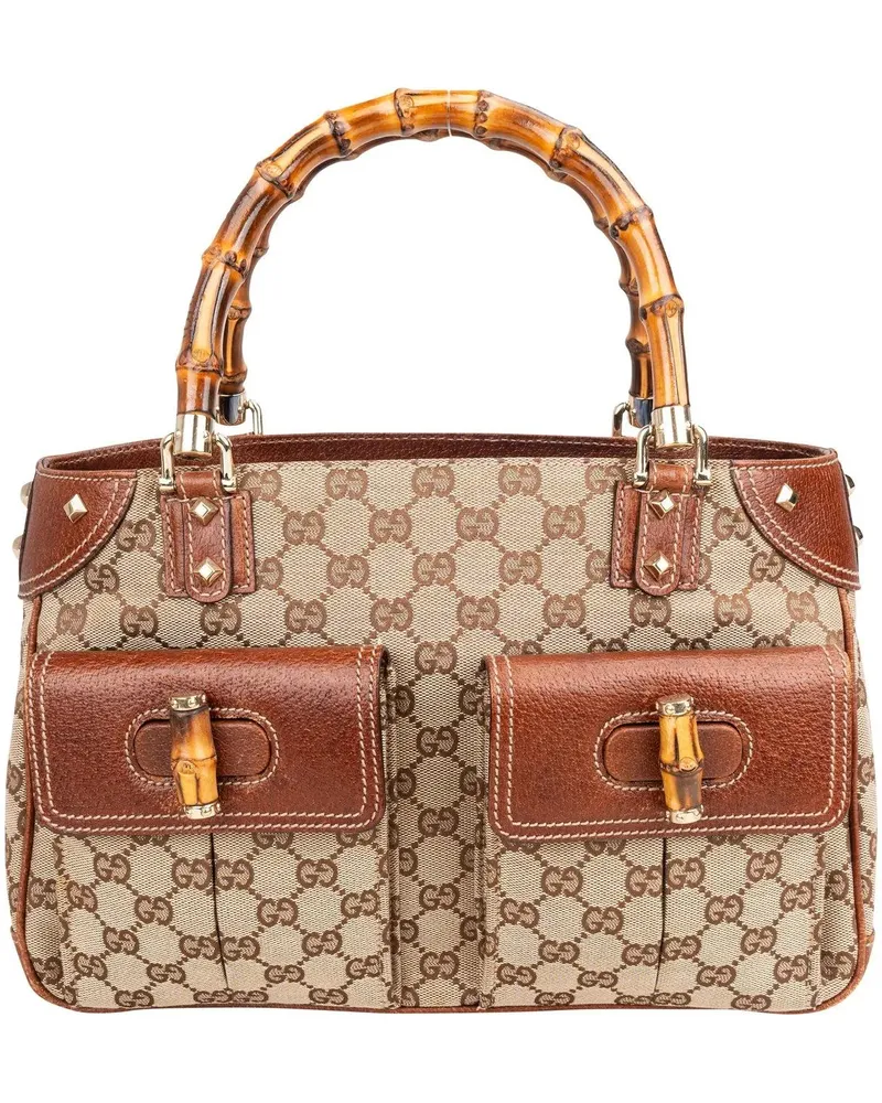 Gucci Crossbody Bags  GG Monogram Bamboo Handbag braun Braun