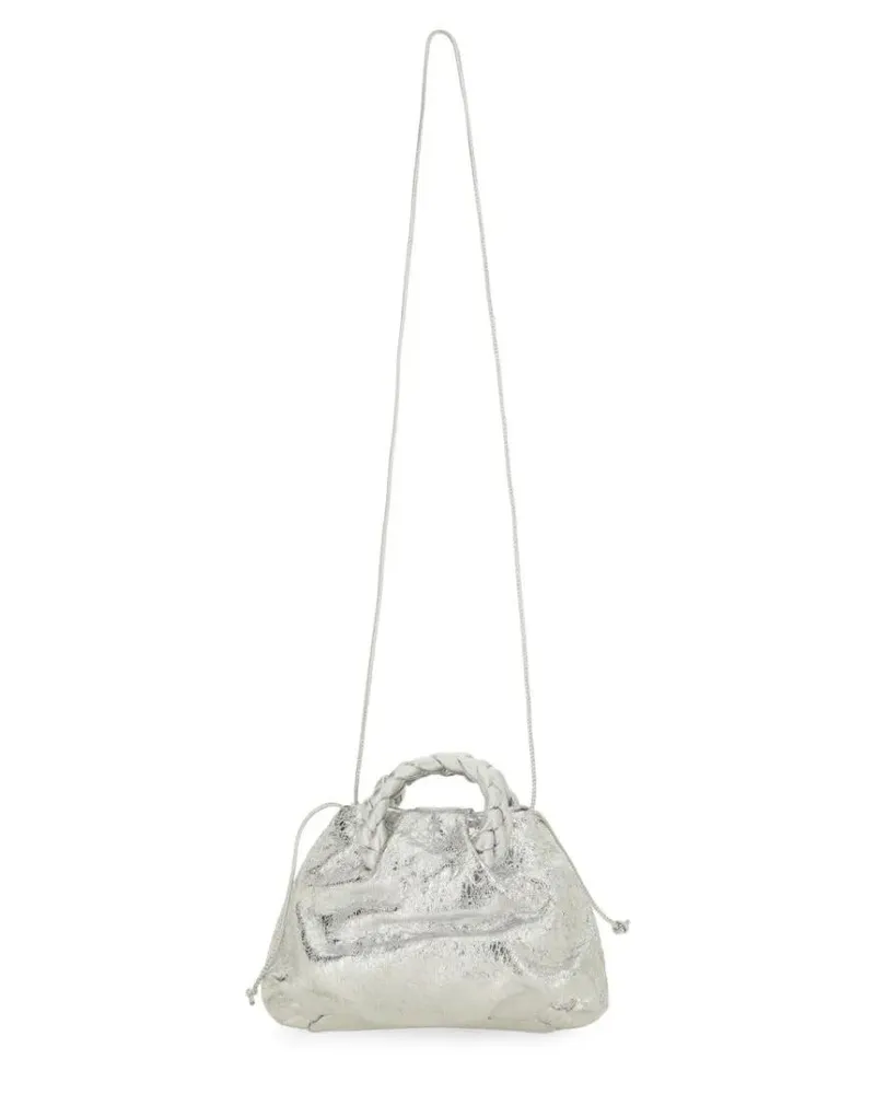 HEREU Hobo Bags Bombon Crinkled Metallic Bag silberfarben 