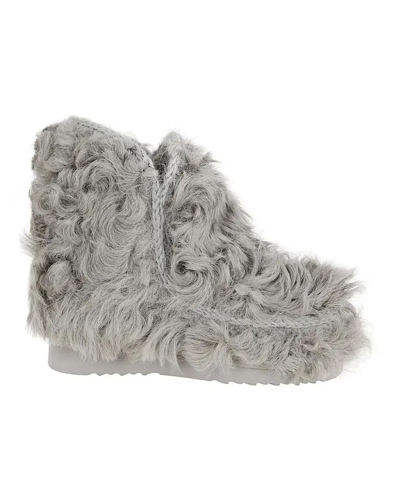 Mou Stiefel Textured Faux Fur Ankle Boots grau Grau