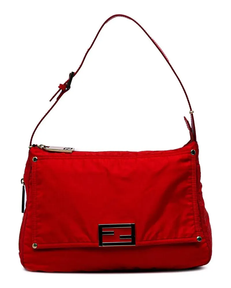 Fendi Hobo Bags Micro Zucchino Nylon Mamma Forever rot Rot
