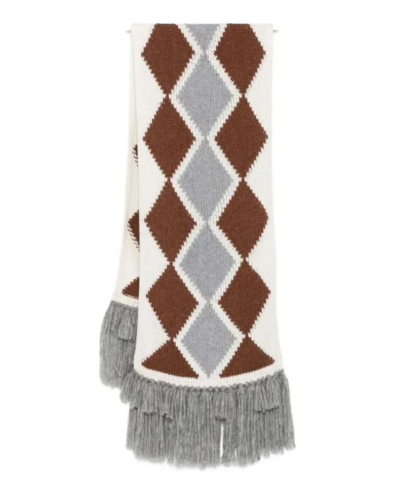 Ermanno Scervino Tücher & Schals Multicoloured Cashmere Scarf With Classic Argyle P grau Grau